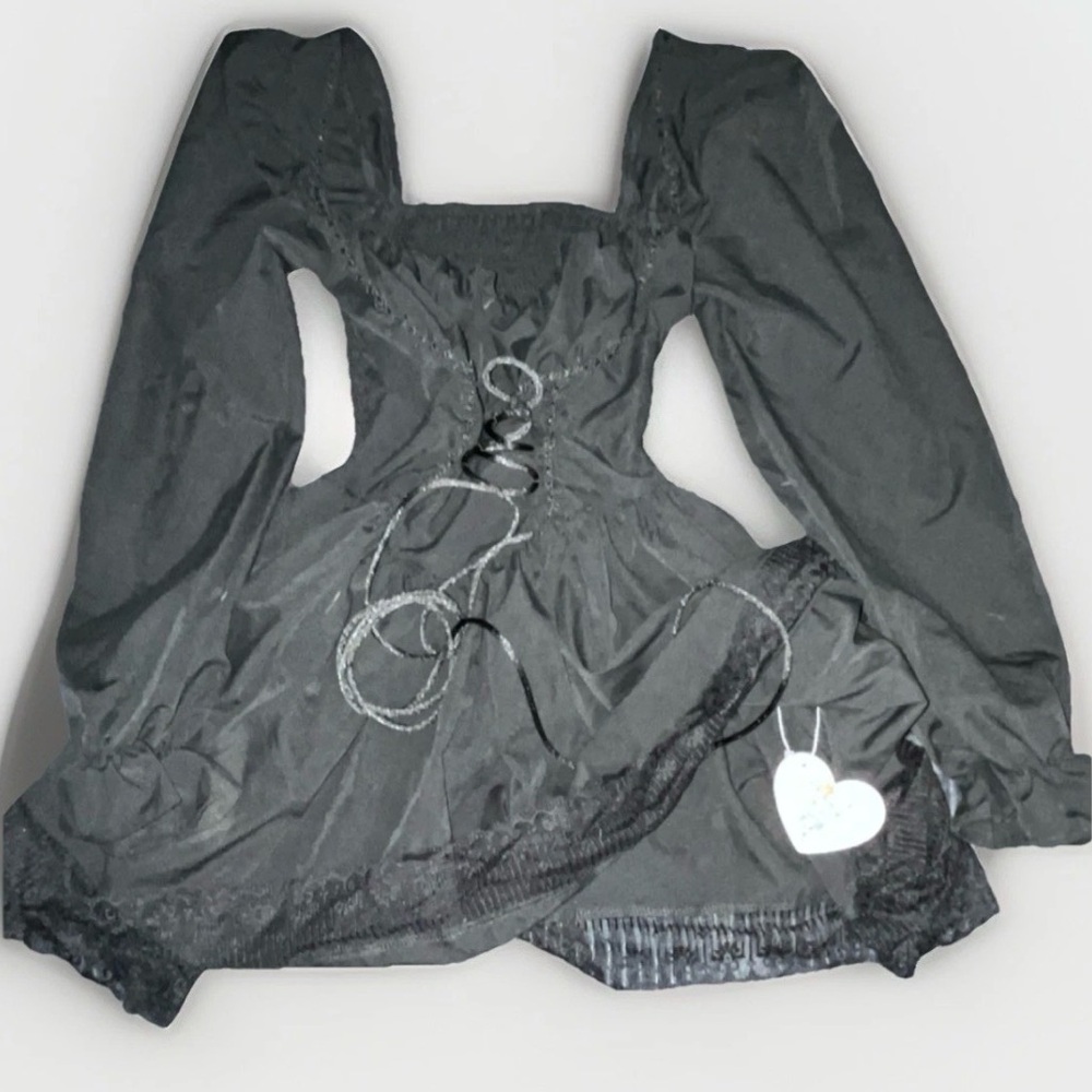 Sugar Thrillz Black Lace-Up Top